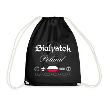 Białystok Polen Streetwear Reise Souvenir - Turnbeutel - Schwarz - Vorne
