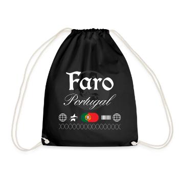 Faro Portugal Streetwear Reise Souvenir - Turnbeutel - Schwarz - Vorne