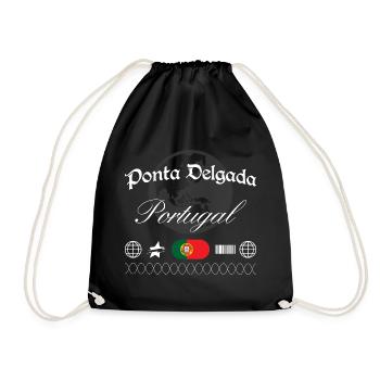 Ponta Delgada Portugal Streetwear Reise Souvenir - Turnbeutel - Schwarz - Vorne