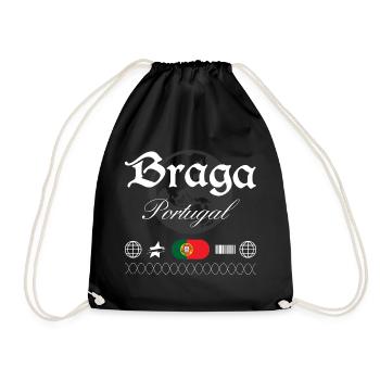 Braga Portugal Streetwear Reise Souvenir - Turnbeutel - Schwarz - Vorne