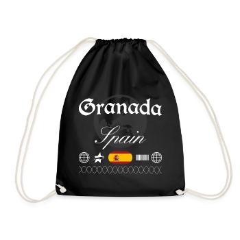 Granada Spanien Streetwear Reise Souvenir - Turnbeutel - Schwarz - Vorne