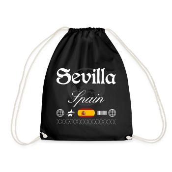 Seville Spain Streetwear Travel Souvenir - Drawstring Bag - black - Front