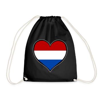 Holland Heart Flag - Drawstring Bag - black - Front