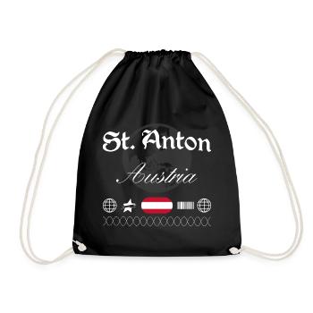 St. Anton am Arlberg Austria Streetwear - Drawstring Bag - black - Front