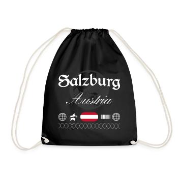 Salzburg Austria Streetwear Travel Souvenir - Drawstring Bag - black - Front