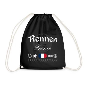Souvenir de voyage streetwear de Rennes France - Sac de sport léger - noir - Devant