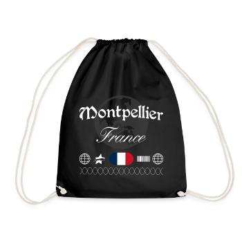 Montpellier Frankreich Streetwear Reise Souvenir - Turnbeutel - Schwarz - Vorne