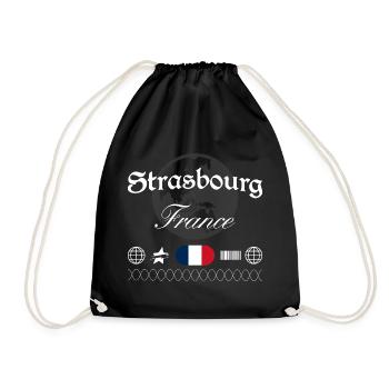 Straßburg Frankreich Streetwear Reise Souvenir - Turnbeutel - Schwarz - Vorne