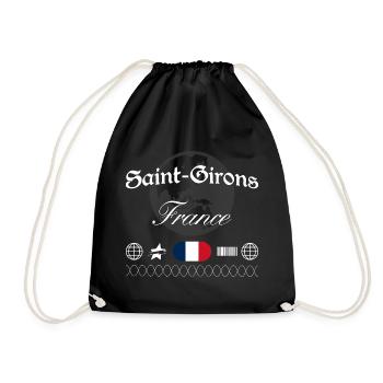 Saint-Girons Frankreich Streetwear Souvenir - Turnbeutel - Schwarz - Vorne