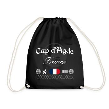 Cap d’Agde Frankreich Streetwear Reise Souvenir - Turnbeutel - Schwarz - Vorne