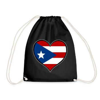 Drapeau du cœur de Porto Rico - Sac de sport léger - noir - Devant