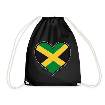 Jamaika_Herzflagge - Drawstring Bag - black - Front