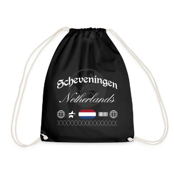 Scheveningen Niederlande Streetwear Reise Souvenir - Turnbeutel - Schwarz - Vorne