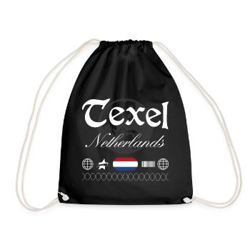 Texel Niederlande Streetwear Reise Souvenir - Turnbeutel - Schwarz - Vorne