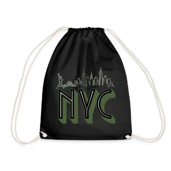 NYC Skyline Silhouette - Turnbeutel - Schwarz - Vorne
