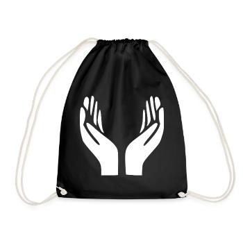 Open Hands Gesture - Drawstring Bag - black - Front
