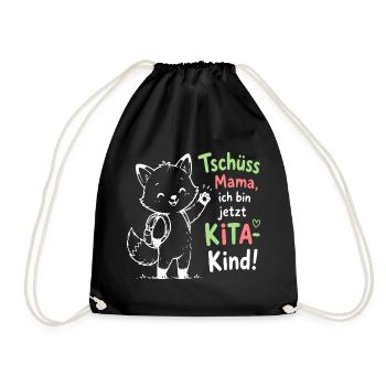 Kita Abschied Fox Illustration - Turnbeutel - Schwarz - Vorne