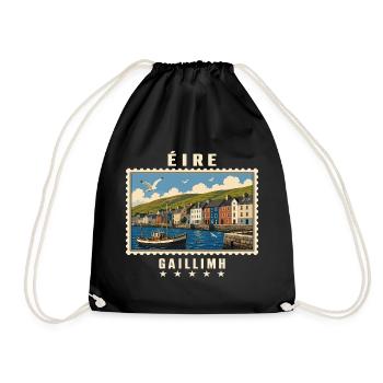 Irland Galway Vintage Reisemarke - Turnbeutel - Schwarz - Vorne