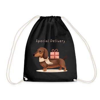 Cadeau spécial de teckel à Noël - Sac de sport léger - noir - Devant