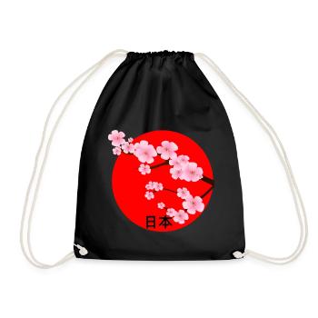 Japan Cherry Blossoms Asia Japanfan Japan Travel - Drawstring Bag - black - Front