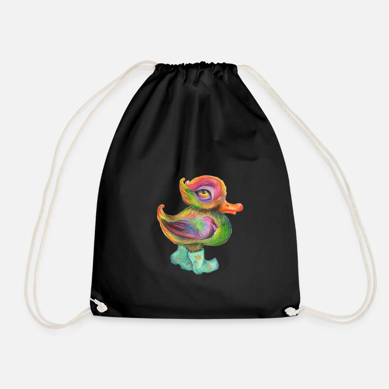 Snozzleberryduck's autumn stroll - Drawstring Bag - black