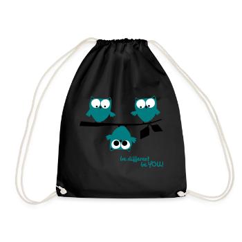Eulen, lustig, be different, Vogel - Sac de sport léger - noir - Devant