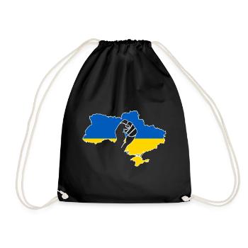 Drapeau de poing Ukraine fier cadeau maison Kiev - Sac de sport léger - noir - Devant