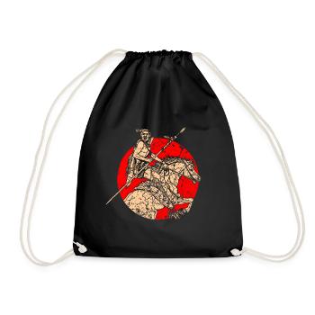 Native American Native American horse - Drawstring Bag - black - Front