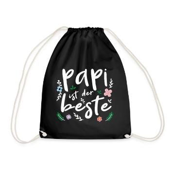 Papi ist der beste - Vatertag - Turnbeutel - Schwarz - Vorne