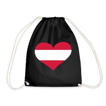 Österreich Herz; Heart Austria - Sac de sport léger - noir - Devant