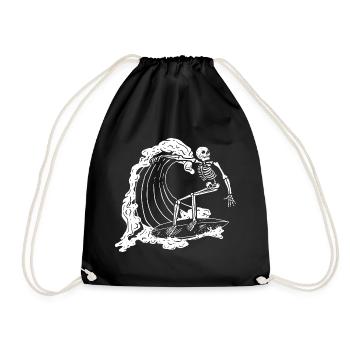 Skull surfer - Drawstring Bag - black - Front