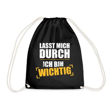 Lustige Sprüche - Turnbeutel - Schwarz - Vorne