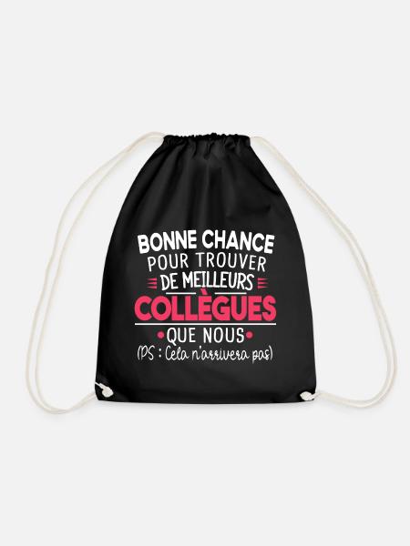 Collègue Collègues Cadeau Départ Retraite Humour - Sac de sport léger - noir