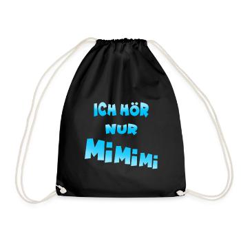 ich hör nur mimimi blau - Turnbeutel - Schwarz - Vorne