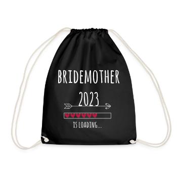 Brautmutter 2023 Hochzeit Verlobung Geschenk Mama - Turnbeutel - Schwarz - Vorne