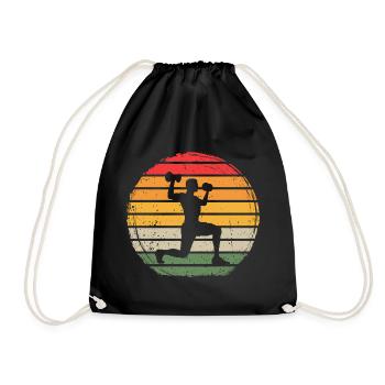 Fitness Vintage - Turnbeutel - Schwarz - Vorne