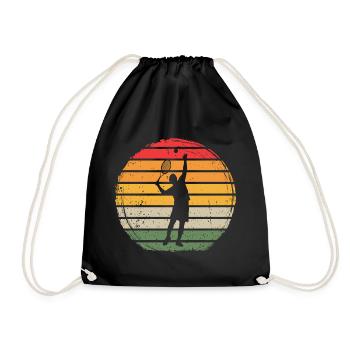 Joueur de tennis servant en vintage - Sac de sport léger - noir - Devant