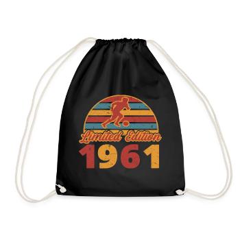 Footballer Football Footballer's birthday 1961 - Drawstring Bag - black - Front