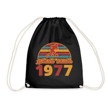 Football Footballer Sports Birthday Year of construction 1977 - Drawstring Bag - black - Front