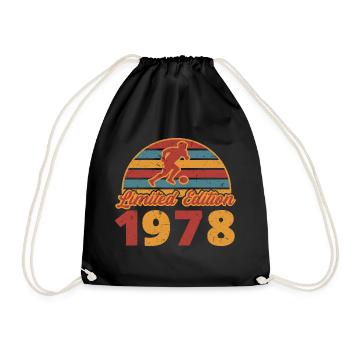 Footballeur Footballeur anniversaire 1978 - Sac de sport léger - noir - Devant