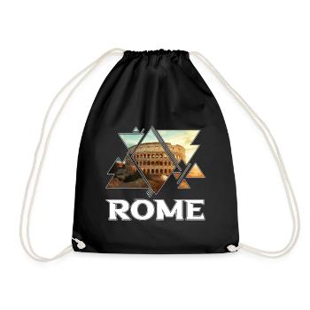 Rome Rome Italy City Skyline Colosseum - Drawstring Bag - black - Front