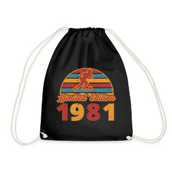 Footballer Football player Football birthday 1981 - Drawstring Bag - black - Front
