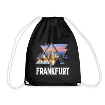 Frankfurt Germany City Skyline Home Love - Drawstring Bag - black - Front