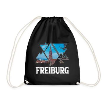 Freiburg Germany City Skyline Home Love - Drawstring Bag - black - Front