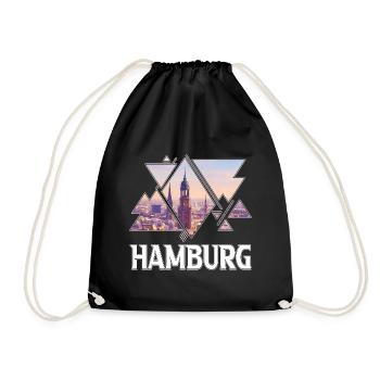 Hambourg Allemagne city skyline home love - Sac de sport léger - noir - Devant