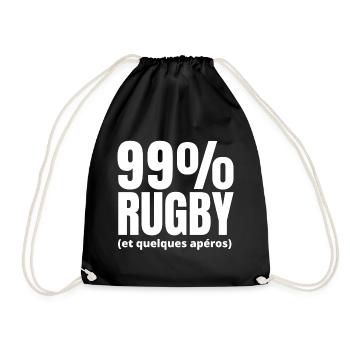 rugby, rugby sport, rugby humour - Sac de sport léger - noir - Devant