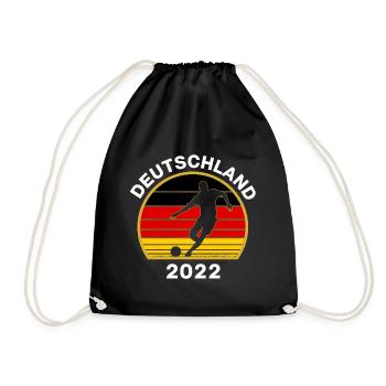 Fußball Deutschland WM Deutschland Flagge - Turnbeutel - Schwarz - Vorne