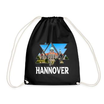 Hanover Germany City Skyline Home Love - Drawstring Bag - black - Front