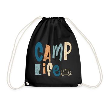 Camp Life - Drawstring Bag - black - Front