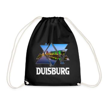 Duisburg Germany City Skyline Home Love - Drawstring Bag - black - Front